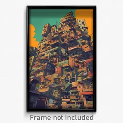 Movie Art Poster - Complex Indian City (Psychedelic Retro Weird Film Print)