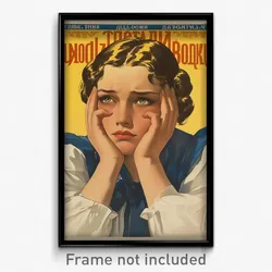 Russian Movie Poster - Woman Feeling Calm, Antique Blue Bowtie (Art Print)