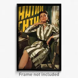 Russian Movie Poster - Woman Feeling Obstinate, Mellow Two Tone Dress (Print)