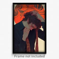 Art Poster - Man Feeling Rejected Wearing Imaginative Red Necktie (Print)