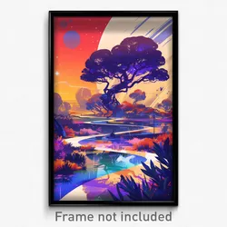 Movie Art Poster - Warped Pond (Psychedelic Trippy Retro Cartoon Film Print)