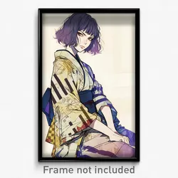 Anime Art Poster - Girl Feeling Troubled Wearing Loud Kimono (Print)