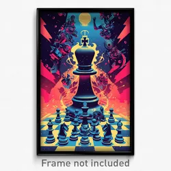 Movie Art Poster - Whimsical Chess (Psychedelic Trippy Retro Cartoon Film Print)