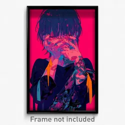 Anime Art Poster - Boy Feeling Shy Wearing Old Black Sash (Print)