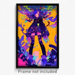 Anime Art Poster - Girl Feeling Melancholy Wearing Taut Purple Legwear (Print)