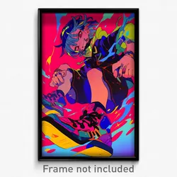 Anime Art Poster - Boy Feeling Vicious, Grimy Multicolored Footwear (Print)