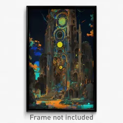 Art Poster - Wide Priory (Psychedelic Trippy Weird 11x17 Print)