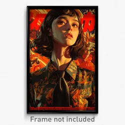 Thai Movie Poster - Girl Feeling Discombobulated, Creative Black Necktie (Print)