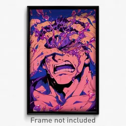 Anime Art Poster - Man Feeling Stressed Wearing Grimy Purple Headwear (Print)