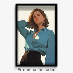 Art Poster - Woman Feeling Infuriated Wearing Active Blouse (Print)
