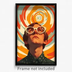 German Movie Poster - Boy Feeling Awe, Studious White Framed Eyewear (Art Print)