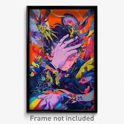 Anime Art Poster - Boy Feeling Relaxed Wearing Impeccable Mittens (Print)