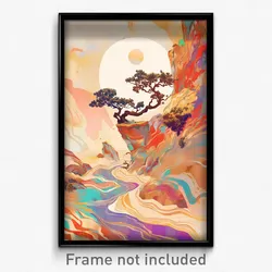 Art Poster - Muted Canyon (Psychedelic Trippy Weird 11x17 Cartoon Print)