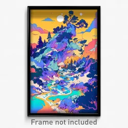 Art Poster - Sentimental Fjord (Psychedelic Trippy Weird 11x17 Print)