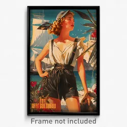 Greek Movie Poster - Girl Feeling Indifference, Glorious Black Shorts (Print)
