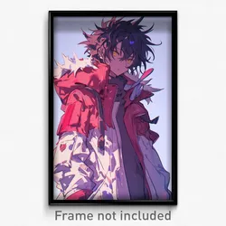 Anime Art Poster - Boy Feeling Infuriated Wearing Red White Coat (Print)