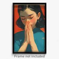 Vietnamese Movie Poster - Woman Feeling Love, Acrobatic Blue Sweater (Art Print)