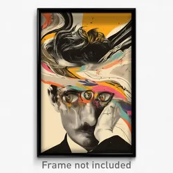Greek Movie Poster - Man Feeling Shameless, Black And White Scrunchie (Print)
