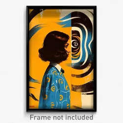 Brazilian Movie Poster - Woman Feeling Acceptance, Vibrant Blue Dress (Print)