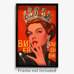 Russian Movie Poster - Girl Feeling Suspicious, Handsome Crown (Art Print)