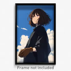 Anime Art Poster - Girl Feeling Restlessness Wearing Modest Grey Gloves (Print)