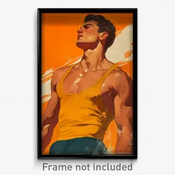 Mexican Movie Poster - Man Feeling Adoration, Steel Tank Top (Mexico Art Print)