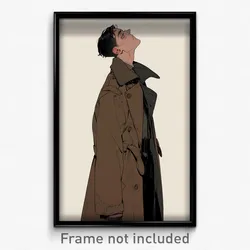 Art Poster - Boy Feeling Tolerance Wearing Attractive Collared Coat (Print)
