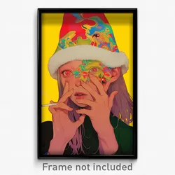 Anime Art Poster - Woman Feeling Jealousy Wearing Famous Santa Hat (Print)