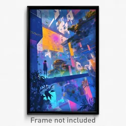 Art Poster - Imaginary Yard (Psychedelic Trippy Weird 11x17 Cartoon Print)