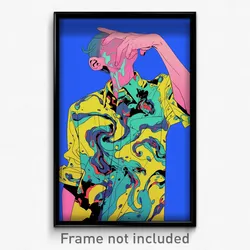 Art Poster - Man Feeling Hatred Wearing Striking Impossible Shirt (Art Print)