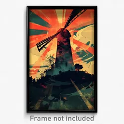 Brazilian Movie Poster - Voluminous Windmill (Brazil Retro Film Art Print)