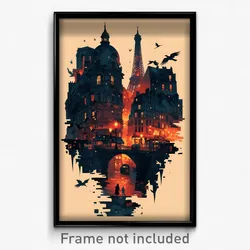 French Movie Poster - Nocturnal Paris (France Psychedelic Art Retro Film Print)