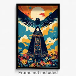 Greek Movie Poster - Woman Feeling Grouchiness, Idealistic Blue Capelet (Print)