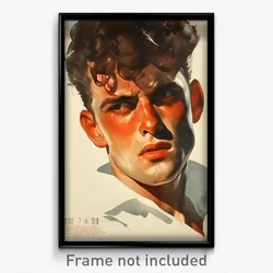 Icelandic Movie Poster - Man Feeling Interest, White Micro (Iceland Art Print)