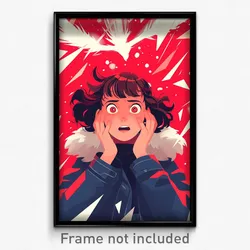 Movie Art Poster - Girl Feeling Panicked, Angelic Fur Trimmed Jacket (Print)