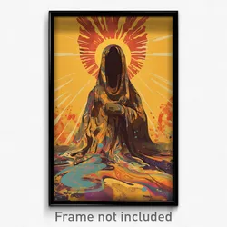 Greek Movie Poster - Woman Feeling Enlightened, Luxurious Mittens (Art Print)