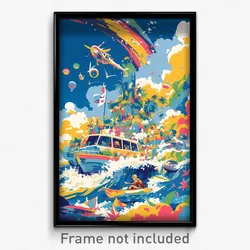 Hebrew Movie Poster - Bumpy Wharf (Israel Psychedelic Art Retro Film Print)