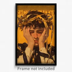 Greek Movie Poster - Boy Feeling Aversion, Artistic Holding Ribbon (Art Print)
