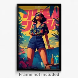 Brazilian Movie Poster - Girl Feeling Grumpiness, Outstanding Blue Shorts