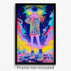 Anime Art Poster - Woman Feeling Disheartened, Whimsical Shiny Clothes (Print)