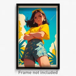 Indonesian Movie Poster - Girl Feeling Insulted, Gloomy Blue Shorts (Art Print)