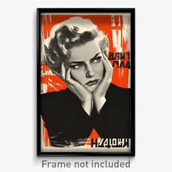 Russian Movie Poster - Girl Feeling Nervous, Lovely Black Suit (Art Print)