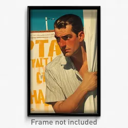 Greek Movie Poster - Man Feeling Anticipating, Perfect Ribbed Shirt (Art Print)
