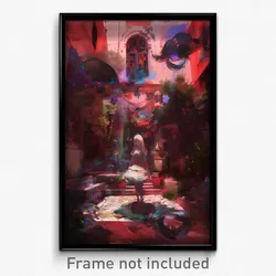 Art Poster - Haunted Courtyard (Psychedelic Trippy Weird 11x17 Print)