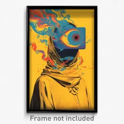 Brazilian Movie Poster - Woman Feeling Suspense, Stimulating Headpiece (Print)