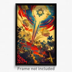 Hebrew Movie Poster - Subtle Rookery (Israel Psychedelic Art Retro Film Print)