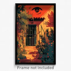 Hebrew Movie Poster - Creepy Terrace (Israel Psychedelic Art Retro Film Print)