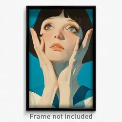 French Movie Poster - Woman Feeling Miserliness, Adorable Blue Sailor Collar