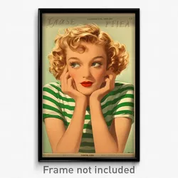 French Movie Poster - Woman Feeling Infatuation, Green Striped Shirt (Art Print)