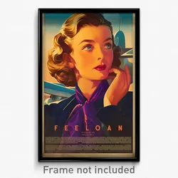 French Movie Poster - Woman Feeling Loopy, Memorable Purple Neckerchief (Print)